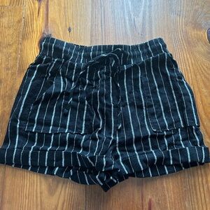 Forever 21 High Waist Black and White Pinstriped Shorts